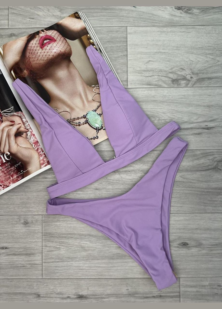 Бузковий літній жіночий купальник роздільний салатовий (s) 2534 No Brand