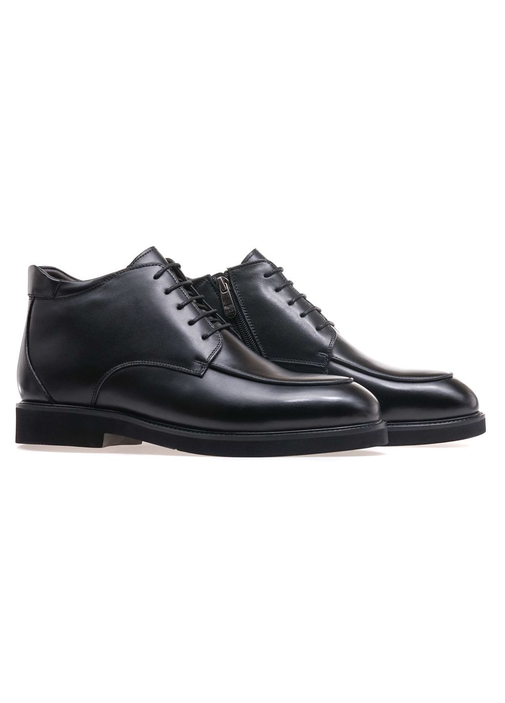 Черные зимние ботинки комфорт мужские am80688m-15-1/black leather Arees Meniwa