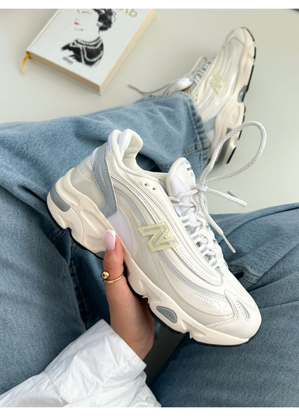 Кросівки жіночі і чоловічі New Balance 100 Aimе Leon Dore Cream | Нью Беланс 100 білі No Brand білі демісезони (350936269)