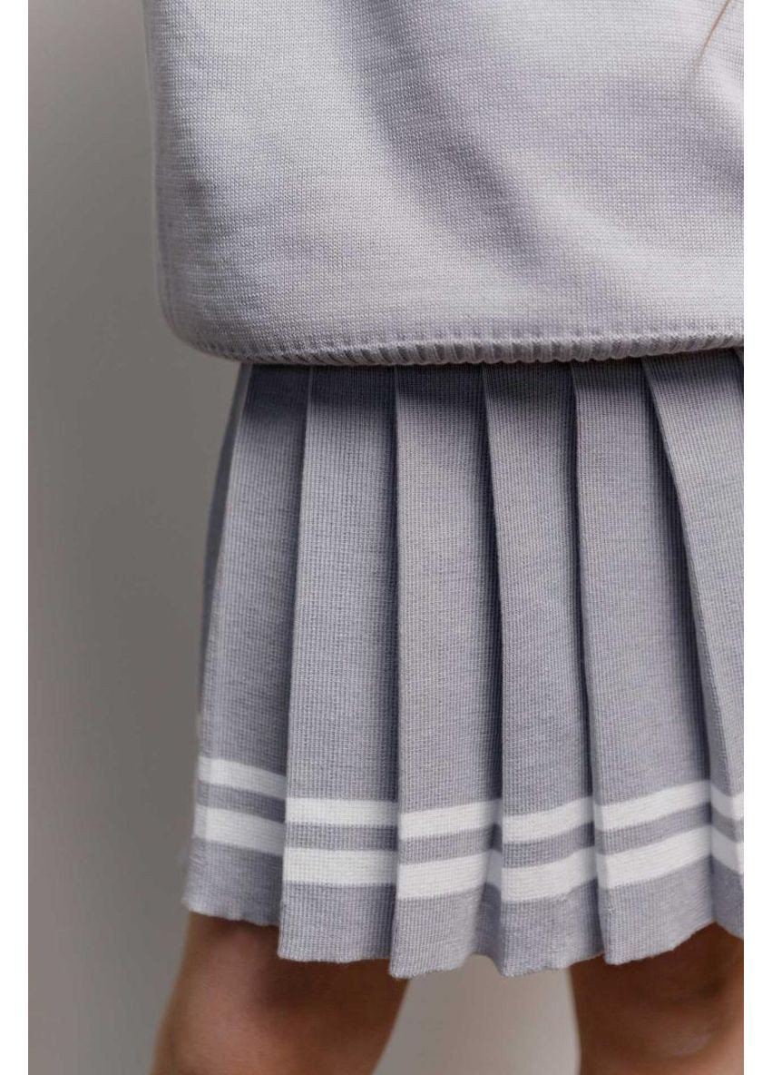 Серая кэжуал однотонная юбка Art Knit плиссе