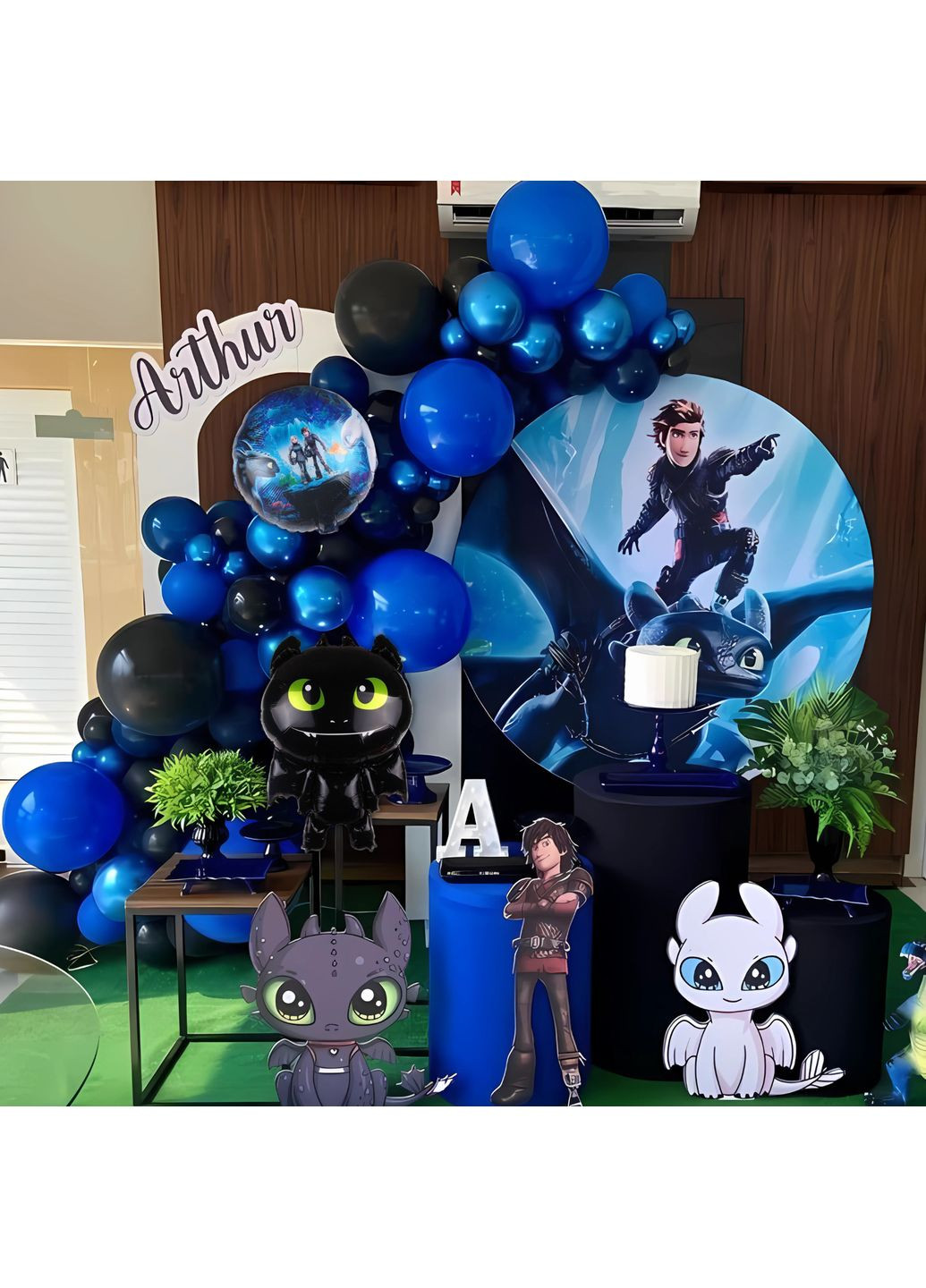 Набір 65 куль для фотозони Як приручити дракона Шлях до серця дракона Чорний і синій No Brand (360559462)