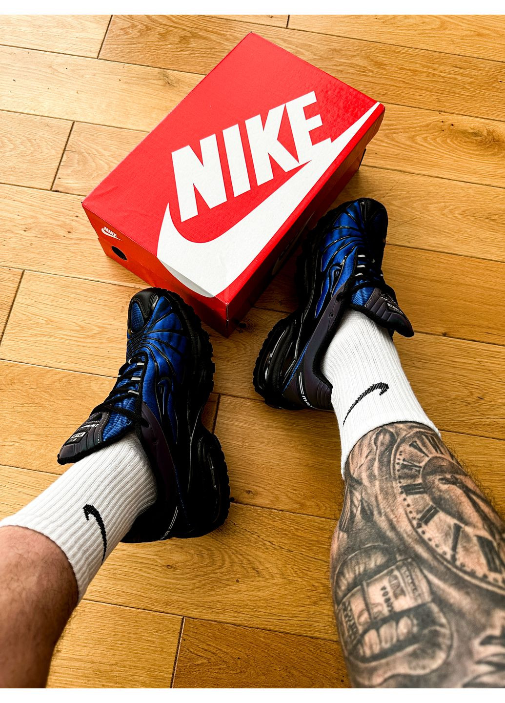 Синие демисезонные кроссовки мужские nike air max tailwind 5x skepta blue black | найк аир макс теилвинд 5 х скепта синие No Brand