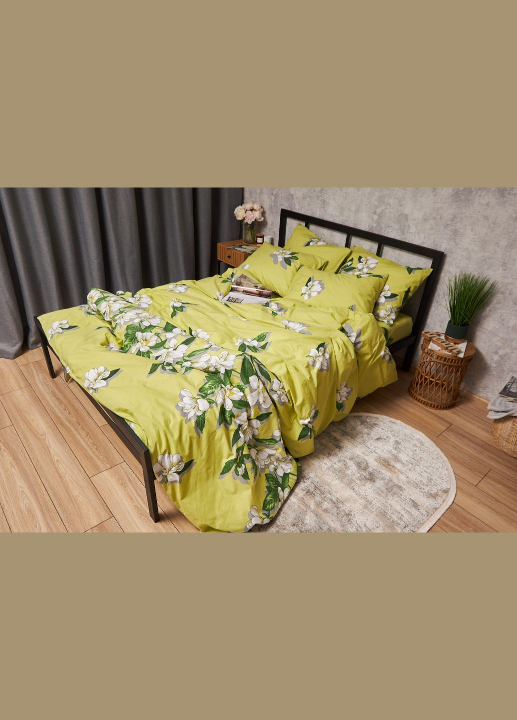 Комплект постільної білизни Бязь Gold Люкс «» полуторний 143х210 наволочки 4х70х70 (MS-820005514) Moon&Star Wisteria (296909775)