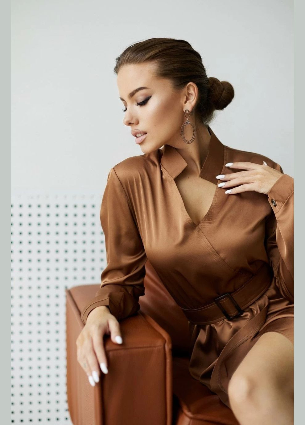 Коричнева святковий, вечірня сукня на запах Seventeen