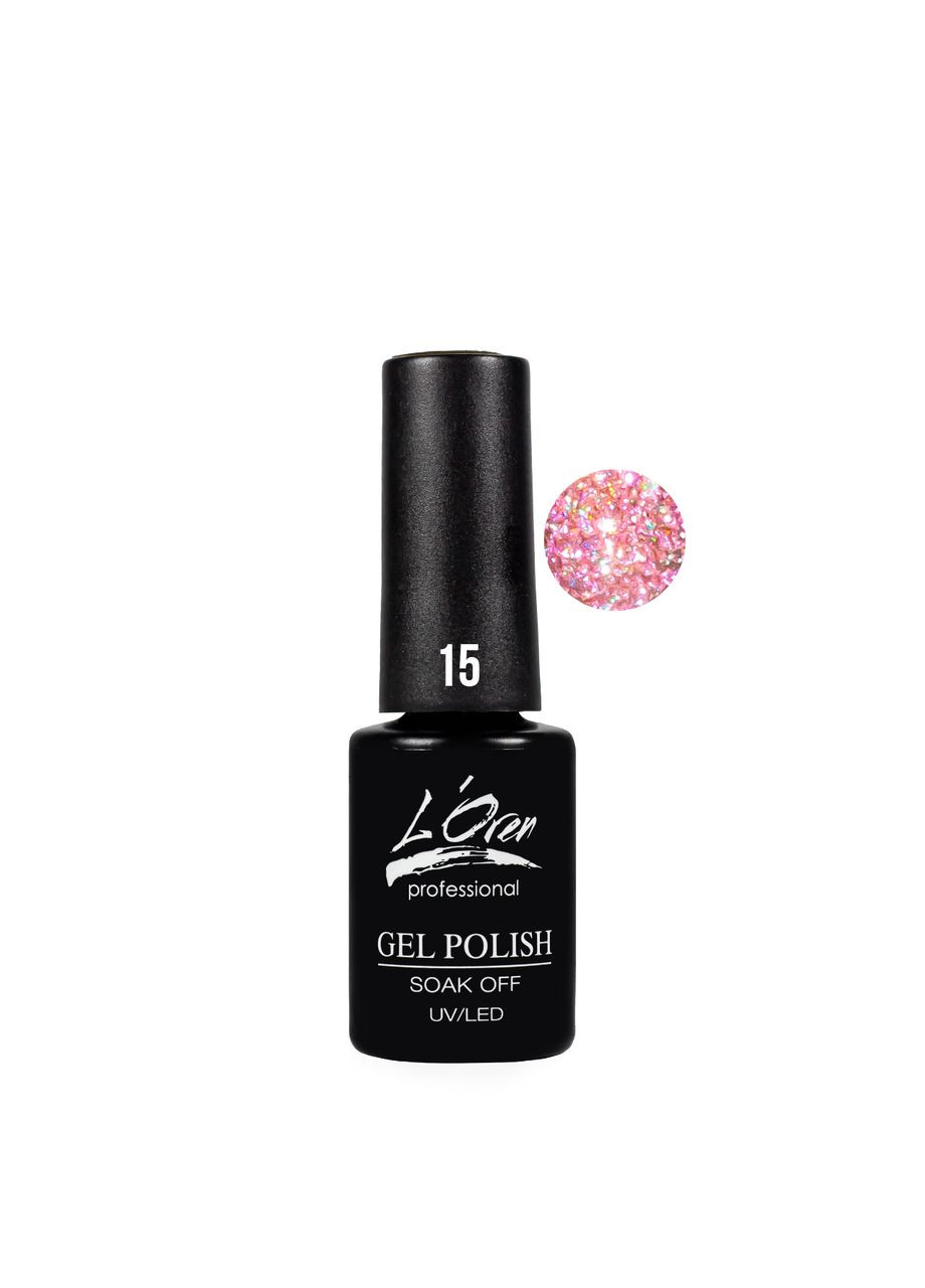 Гель-лак для нігтів L`oren світловідбивний 7 мл № 16 SD Шиммерний чайна троянда Loren (366079741)