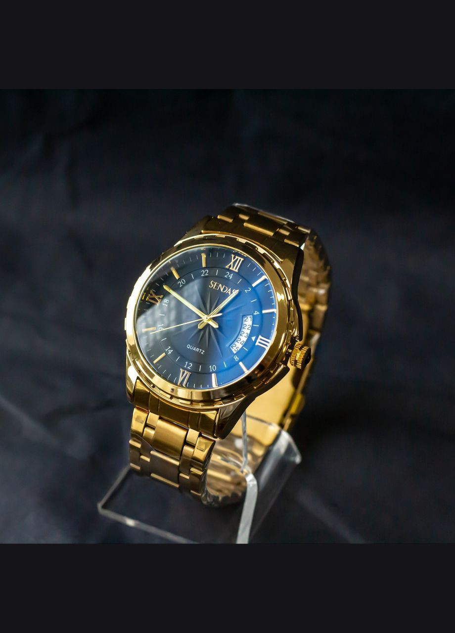 Наручные часы Sendas мужской золотого цвета с черным (10051) No Brand (339625218)