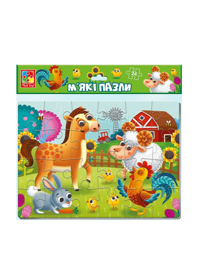 Детские мягкие пазлы «Ферма» VT1102-31, 24 элемента. Vladi toys (365639961)