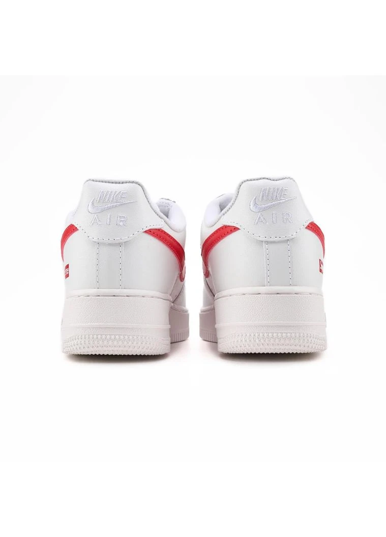 КРОССОВКИ ЖЕНСКИЕ NIKE AIR FORCE 1 X SUPREME WHITE RED НАЙК АИР ФОРС 1 ПРЕМИУМ No Brand белые демисезоны (368868798)