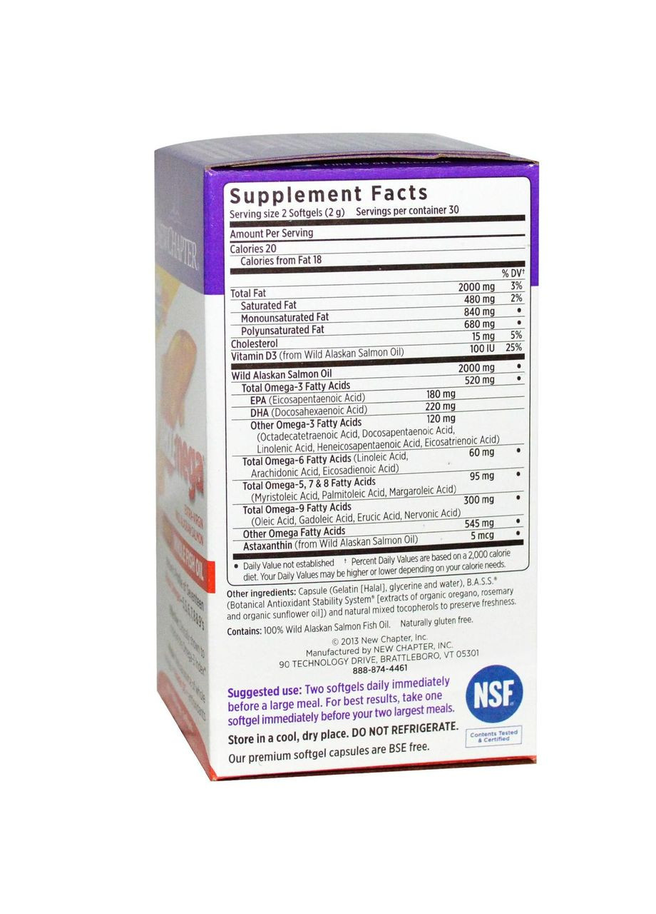 Жир аляскинского лосося,, 1000 мг, 60 капсул New Chapter (364312617)
