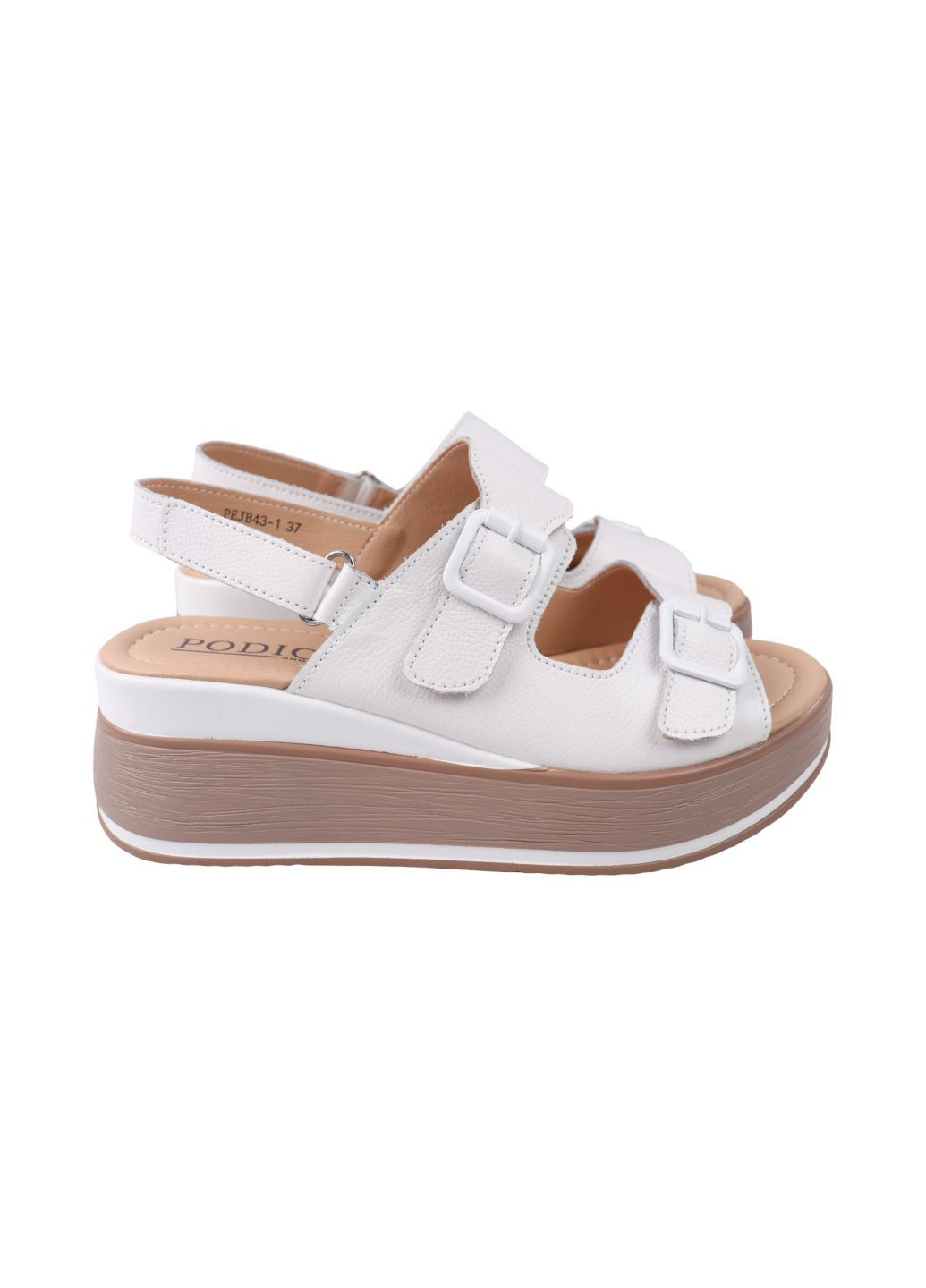 Белые босоножки женские белые натуральная кожа Podio