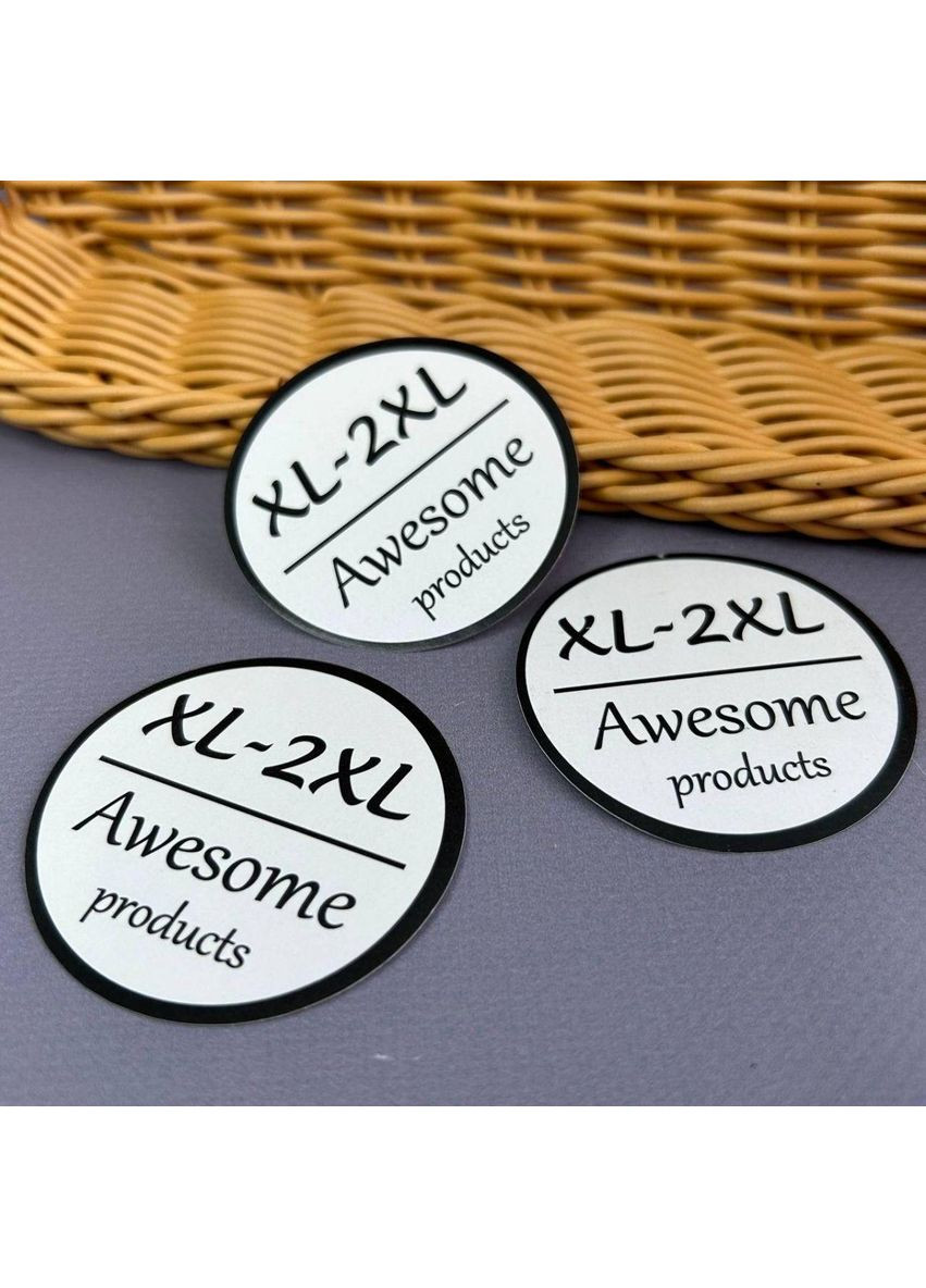 Наклейка-бирка размерник XL-2XL - 50 мм белая Plus-plus (354799338)