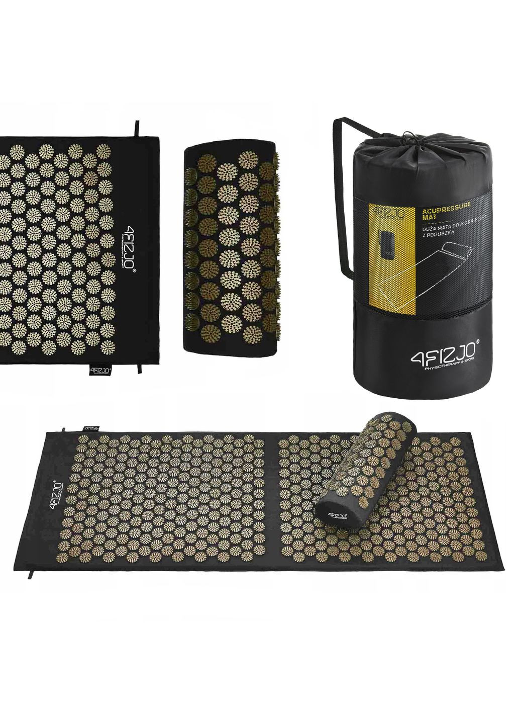 Килимок акупунктурний з валиком Classic Mat XL Аплікатор Кузнєцова Black/Gold (P-5907739315052) 4FIZJO (301733426)