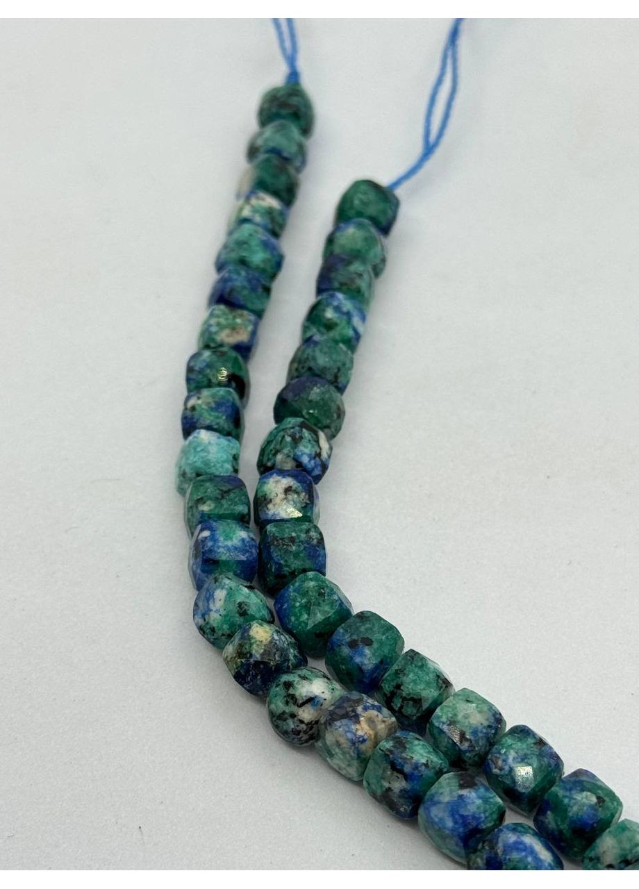 Азурмалахит на нити без застежки 7х7 мм 40 см Комбинированный No Brand (363829892)