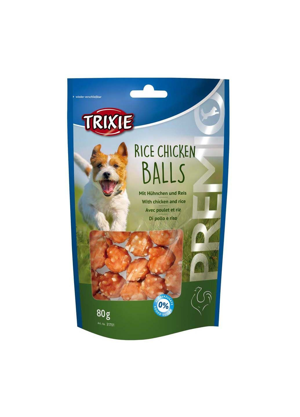Лакомство для собак 31701 Premio Rice Chicken Balls рис/курица 80 г Trixie (285778949)
