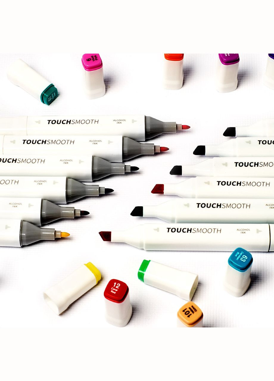 Набор двусторонних маркеров Smooth для скетчинга на спиртовой основе 48 штук Разноцветные Touch (316685427)