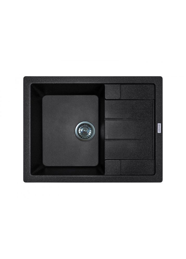 Кухонная мойка из искусственного камня/кварцевая 645х495х200мм, прямоугольная ANILA Черный Металлик (44100645495) Adamant (369798658)