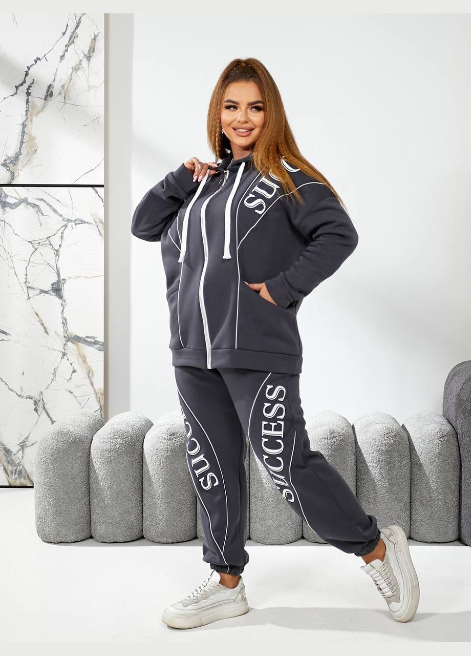 Жіночий теплий спортивний костюм колір пляшка New Trend (304989280)