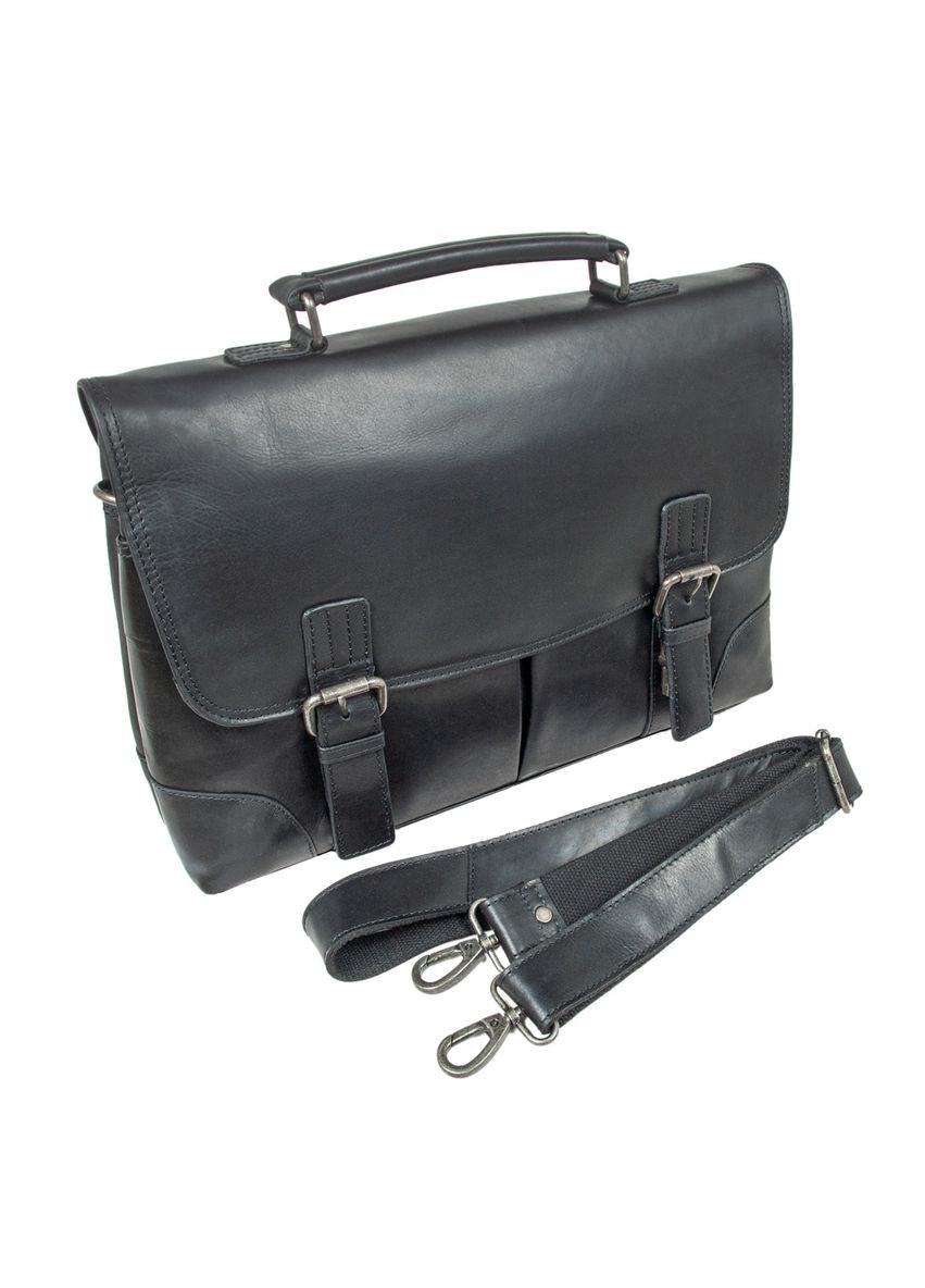Чоловічий портфель з натуральної шкіри Leather Elliot Black Ashwood (303831620)