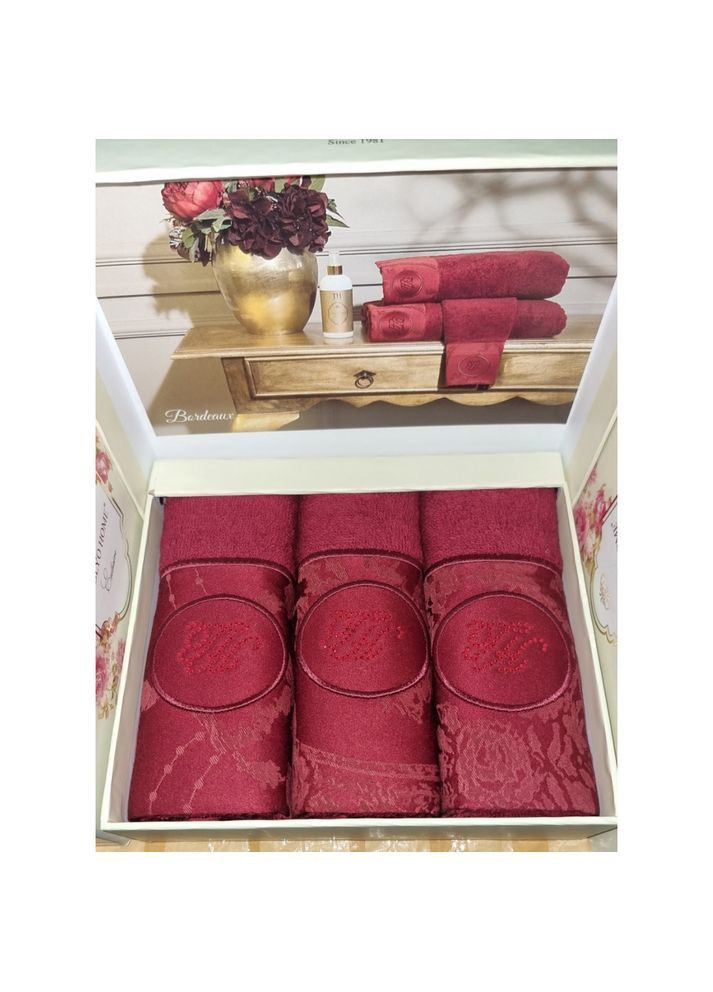 Набір кухонних рушників Bordeaux 3-30x50 Tivolyo Home логотип бордовий
