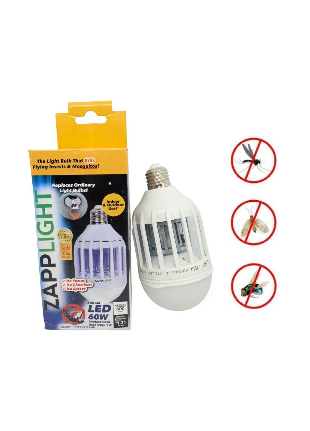 Электроловушка лампа 9W от комаров мошек мух насекомых ловушка уничтожитель москитов от сети Mosquito Lamp No Brand (293247430)