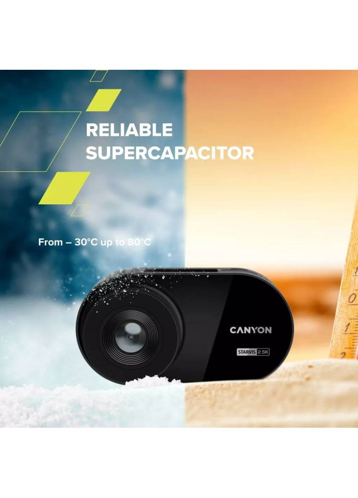 Відеореєстратор DVR25 WQHD Wi-Fi Black (CND-DVR25) Canyon (323087486)
