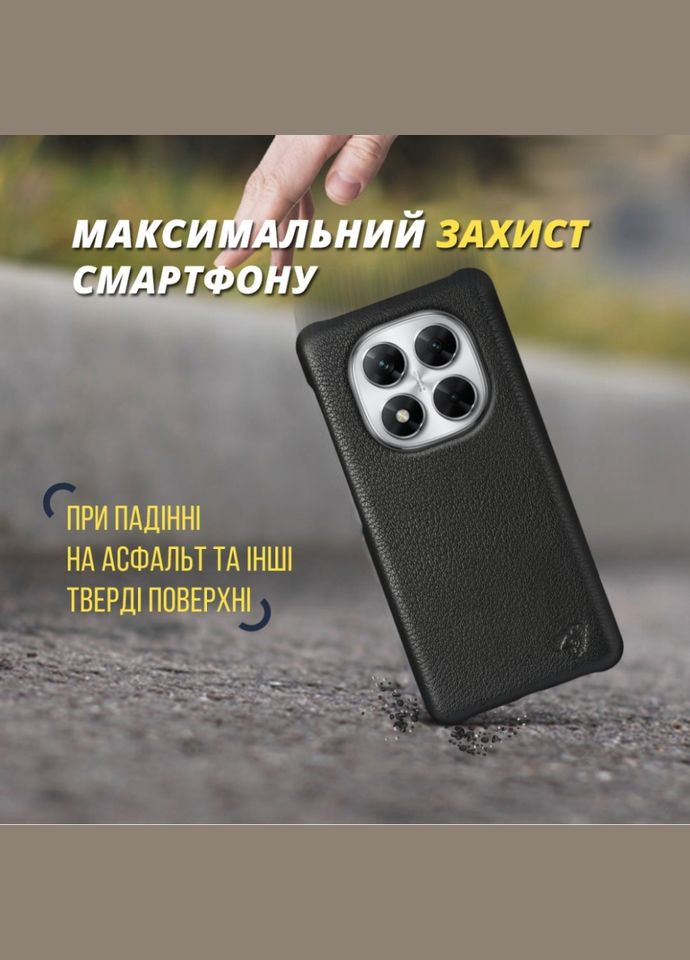 Шкіряна накладка Cover для Xiaomi Poco X7 Чорний (78282) Stenk (316651330)