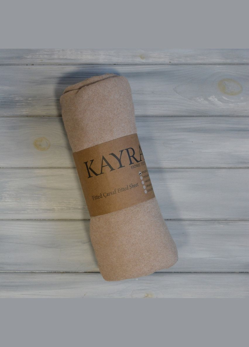 Простирадло 160x200+25см махрове на гумці Коричневе Kayra (318387538)