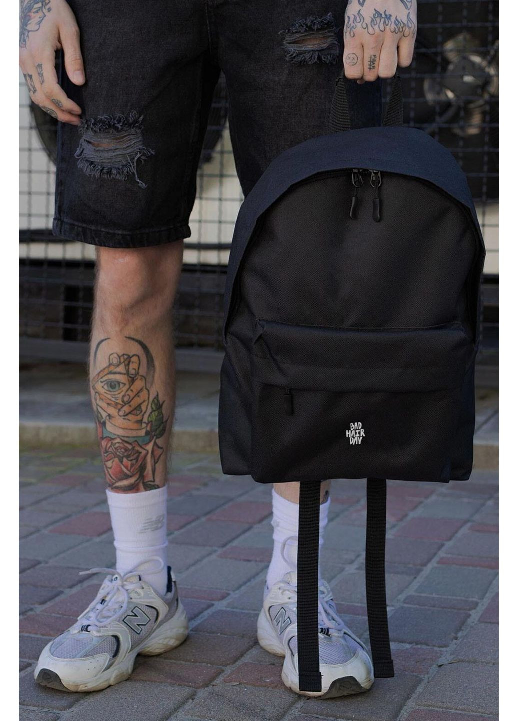 Мужской Повседневный Рюкзак Школьный Compact С Принтом BadHair Black Without (360642004)