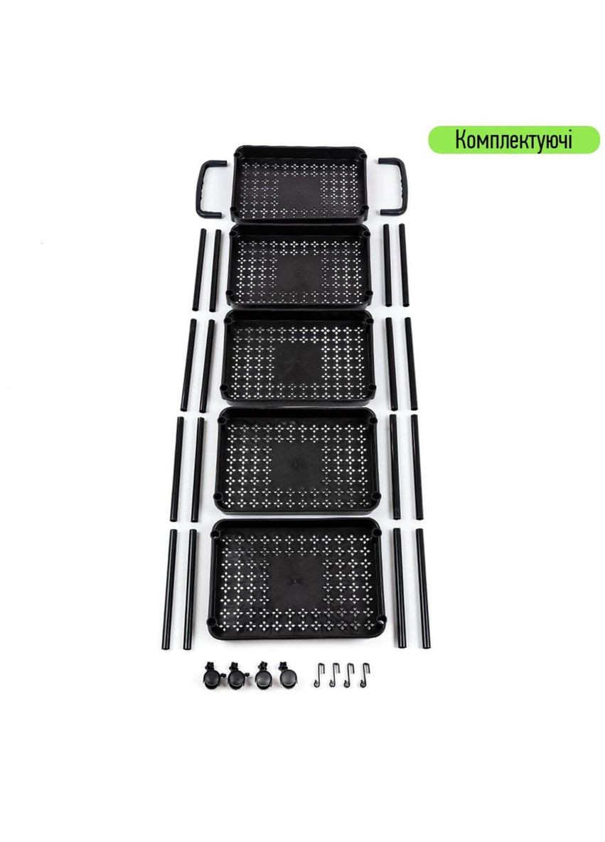 Этажерка мобильная пятиярусная универсальная пластиковая черная 41*25*127см SW-00002109 Sticker Wall (323136679)