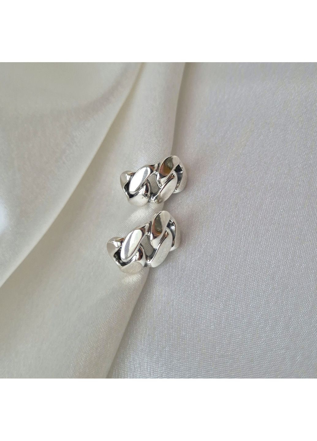 Серебряные серьги без камней Цепь серебро 925 пробы Черненное 2922с 8.37г Nobrand (370438658)