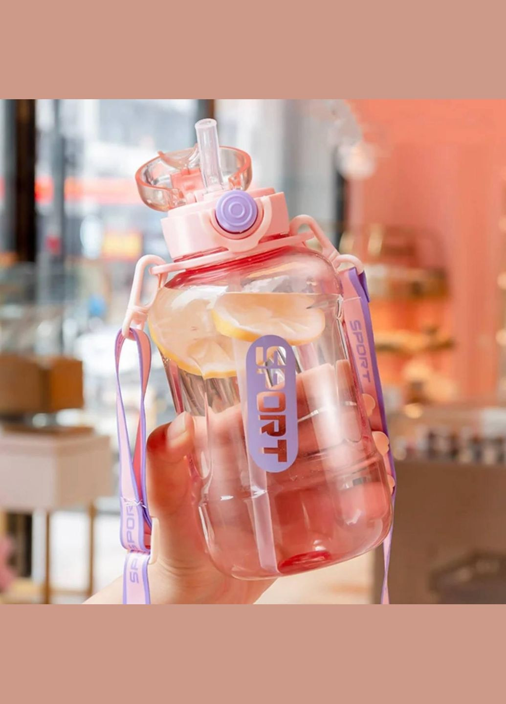 Пластиковая бутылка для воды 1000 мл.  Розовая No Brand (270830200)