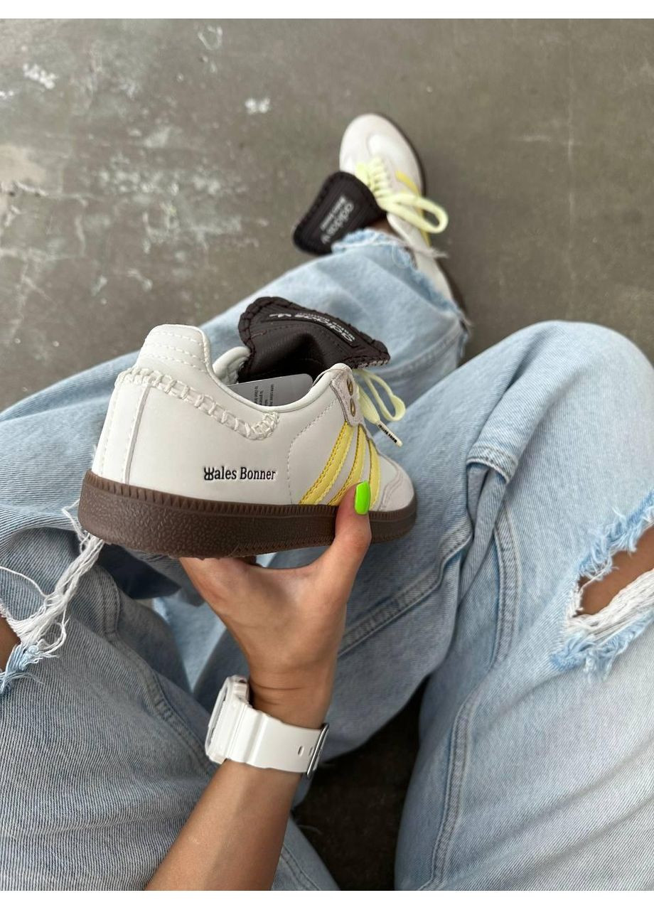 Бежеві Осінні кросівки чоловічі adidas samba x wales bonner yellow адідас самба No Brand