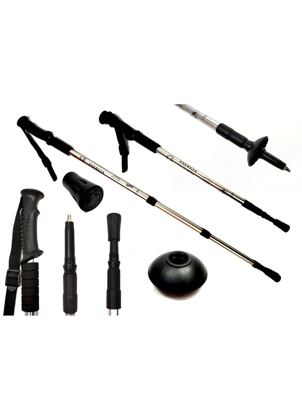 Палиця для скандинавської ходьби Energia сіра EasyFit (362497619)