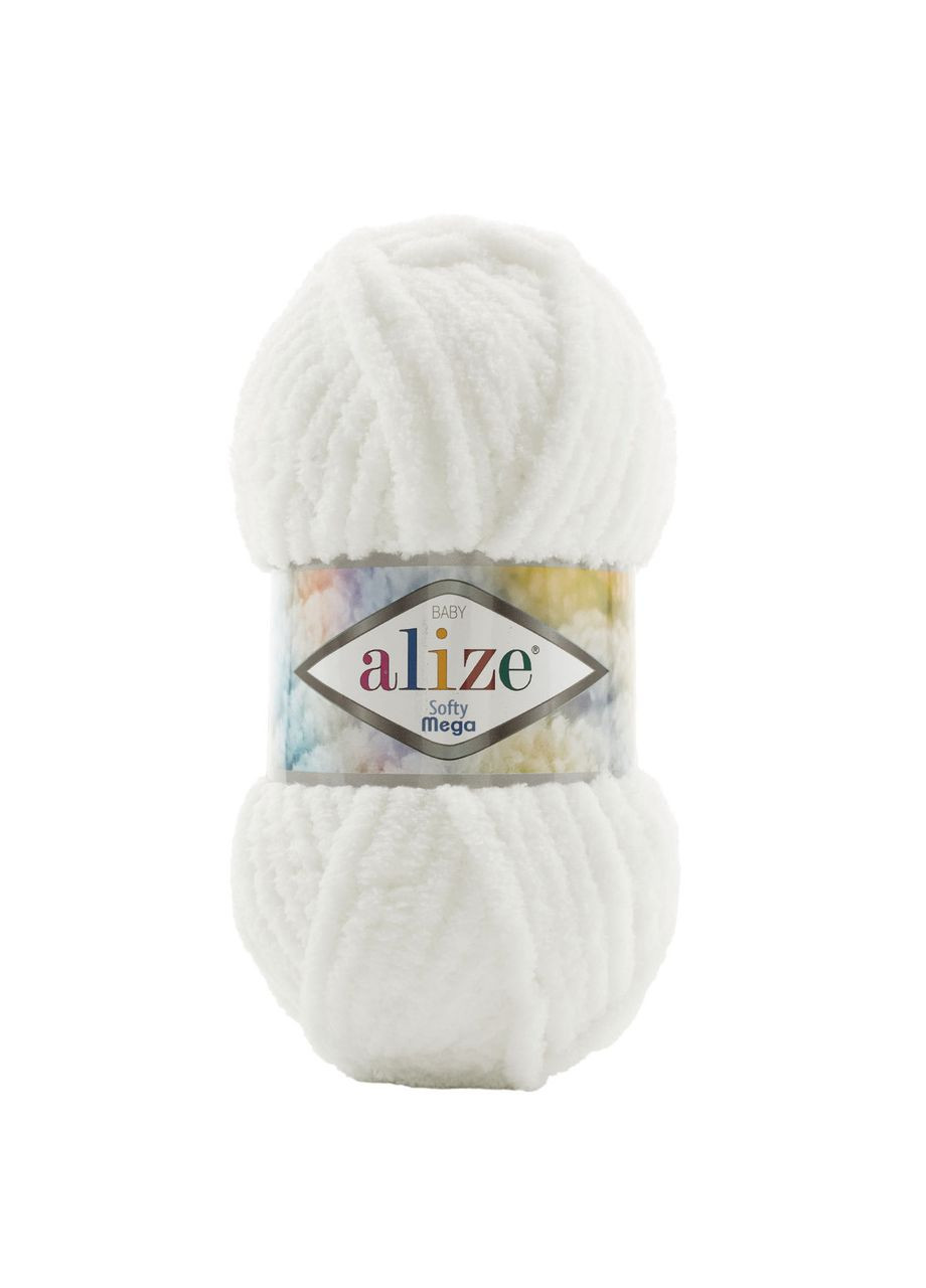 Пряжа Alize Softy MEGA, плюшева, №450 молочна, 100 гр No Brand (340483682)