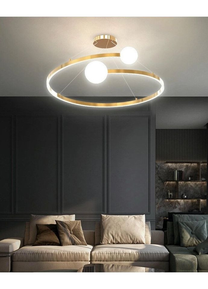 Люстра світлодіодна підвісна LED світильник для квартири на стелю ледве 26865 Латунь 40-150х60х60 см. Sunnysky (335975619)