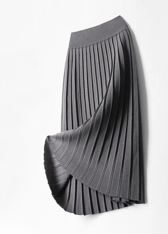 Серая кэжуал трикотажная плиссированная юбка-карандаш mw-ks-1613-1 коричневый Forza Viva