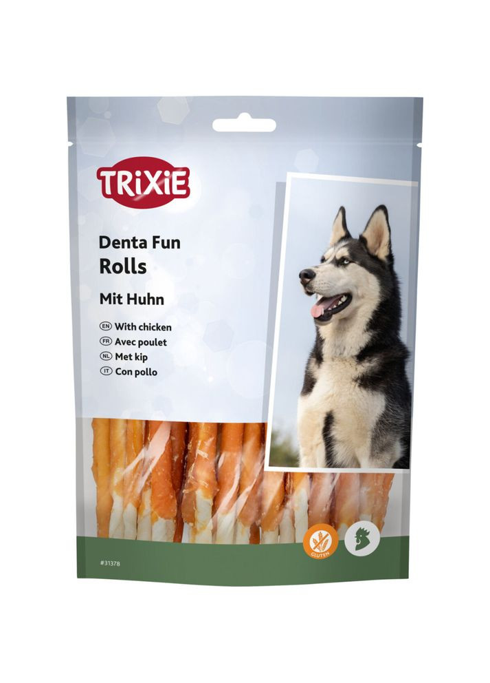 Лакомство Denta Fun Chewing Rolls для собак Палочка для чистки зубов с курицей 12 см 240 г 30 шт Trixie (355253945)