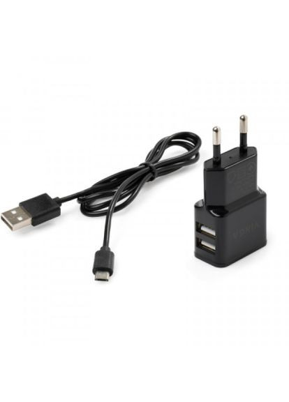 Зарядний пристрій (VCPWCH2USB2ACMBK) Vinga 2 port usb wall charger 2.1a + microusb cable (268146038)