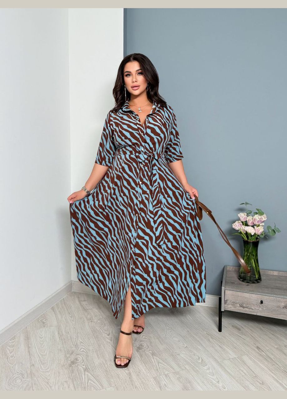 Блакитна сукня-сорочка Fashion