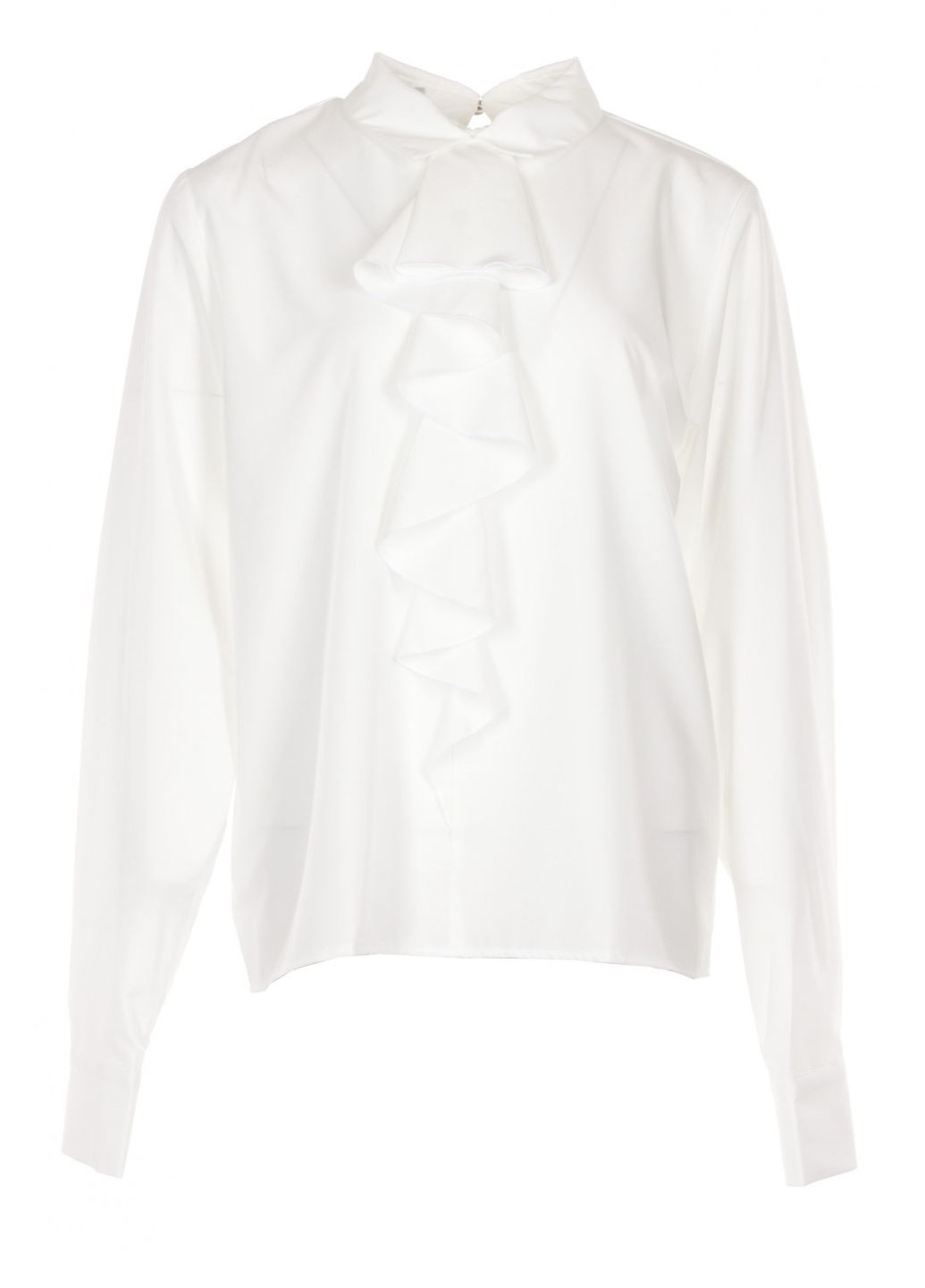 Молочная женская блузка с манжетой и прямым широким кроем (ll189910000) LadyLike