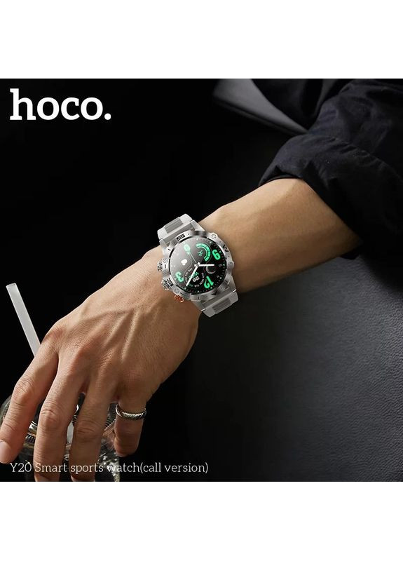Cмарт-годинник Y20 38mm Smart sports watch (call version) сріблястий Hoco (371632255)
