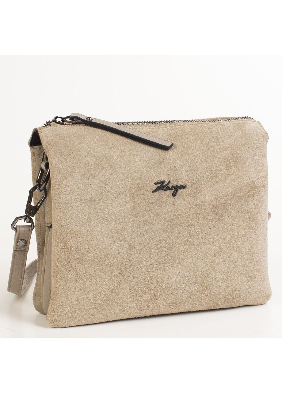 Жіноча шкіряна замшева сумка 3012-2 бежева Karya (367735247)