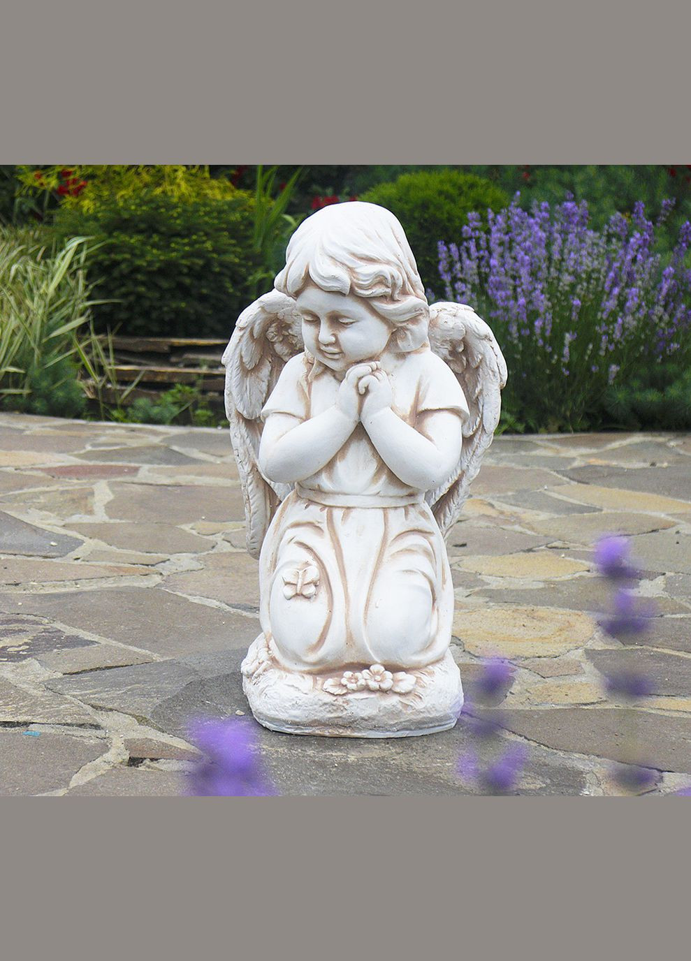 Садова фігура Ангел, що молиться на колінах 54x24x33 см (ССП12092 Крем) Гранд Презент (284419183)