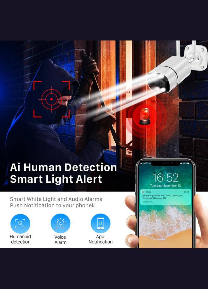 WiFi видеокамера XMT201 2Mp AI белая (1029) Besder (334888558)