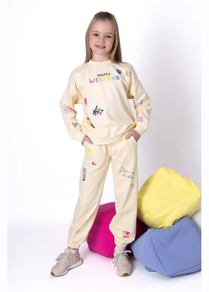Желтый демисезонный спортивный костюм для девочки Mevis