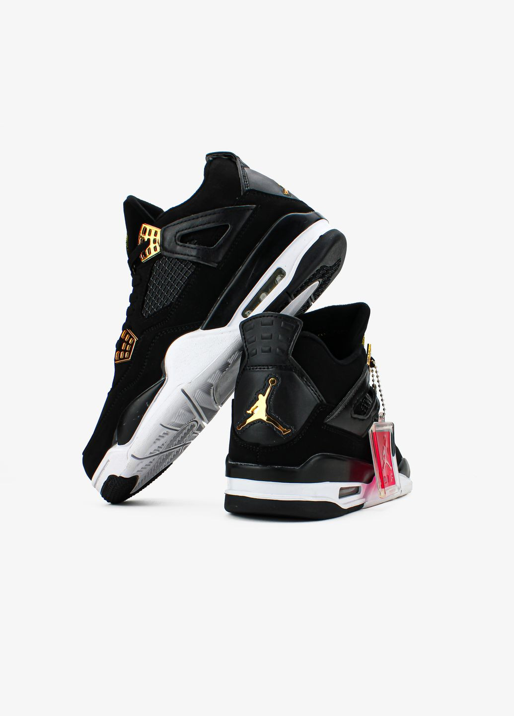 Черные всесезонные кроссовки мужские и женские nike air jordan 4 retro royalty black | найк аир джордан 4 ретро черные No Brand