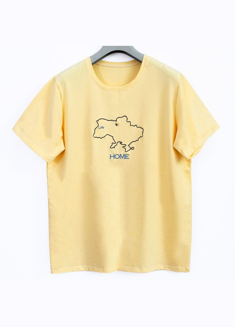 Желтая летняя патриотические детские футболки home с картой украины мальчику Ladan