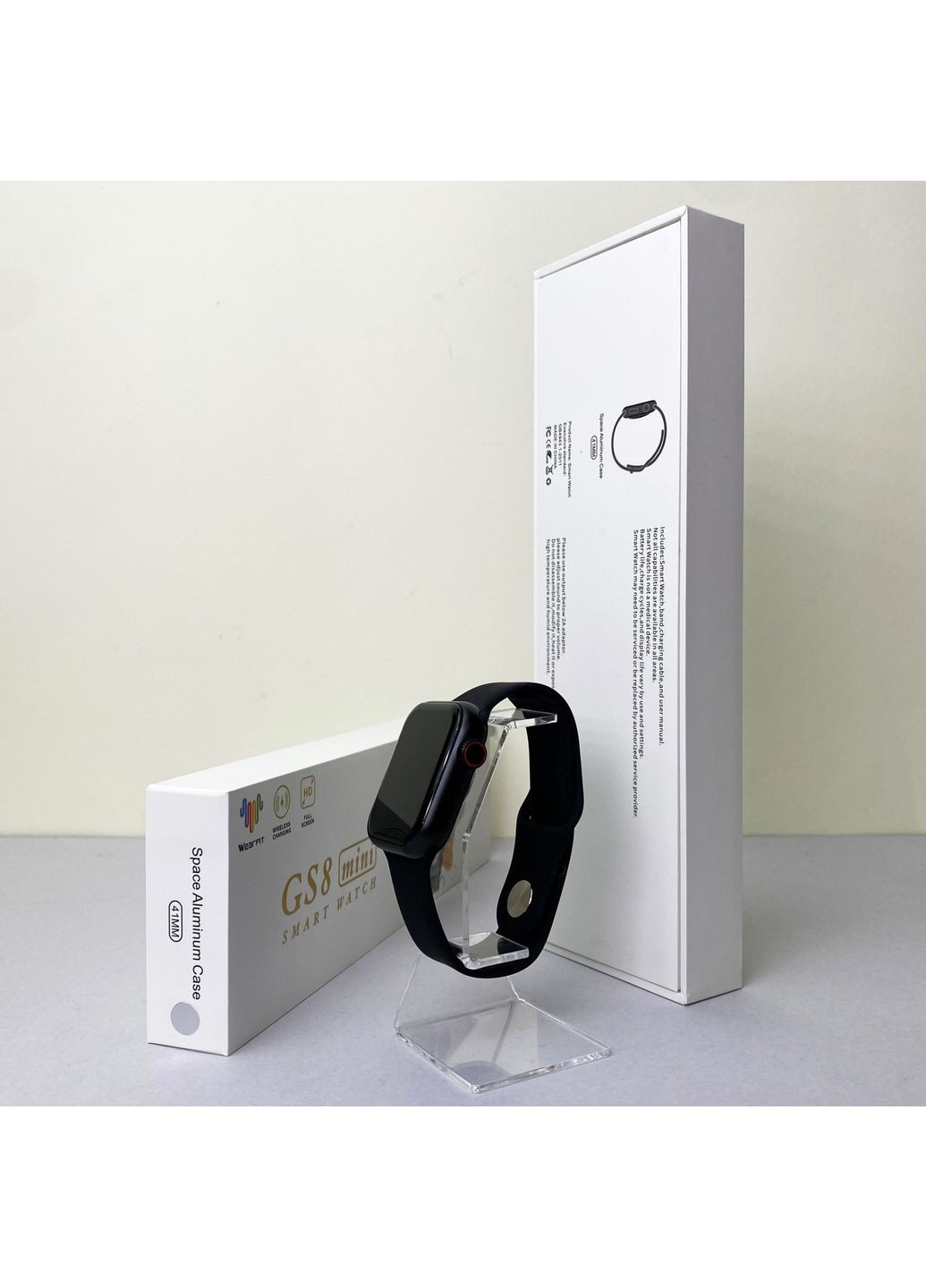 Розумний годинник GS8 Mini Чорний смарт годинник з пульсометром і крокоміром для фітнесу та спорту Smart Watch Watch 41 mm (372459927)