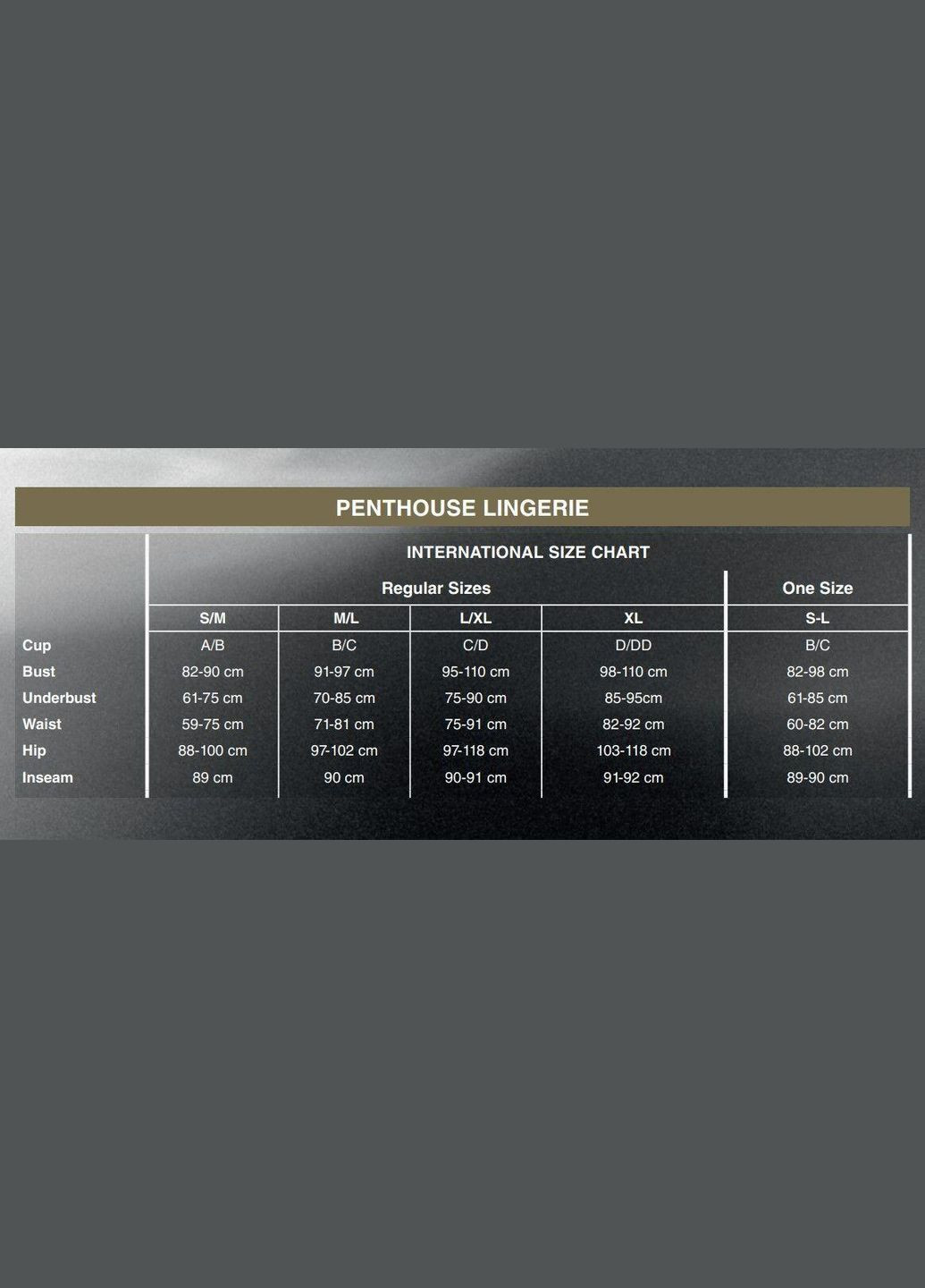 Трусики-бікіні Catch Me M/L Black, мереживо, вузькі ремінці, вирізи на сідницях, бантик Penthouse (292862807)