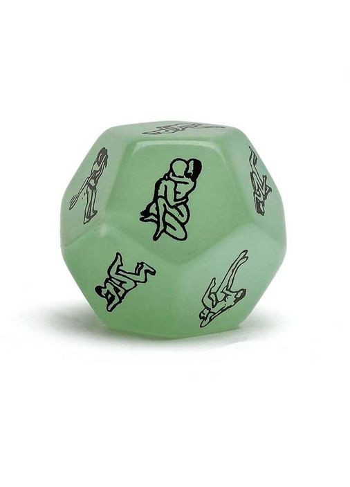 Романтическая игра неоновый двенадцатигранный кубик "Позы" из прочного, но легкого люминесцентного пластика. China (360603025)